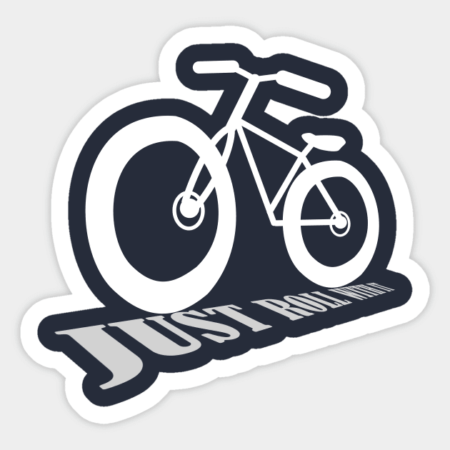 Just Roll With It - Retro Racing Bike Bicycle shirt Sticker by andytruong